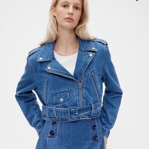 GapStudio Denim Crop Moto Jacket